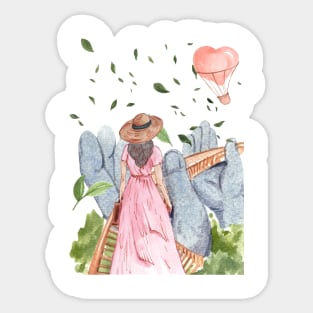 Fairytale Vintage Girl Sticker